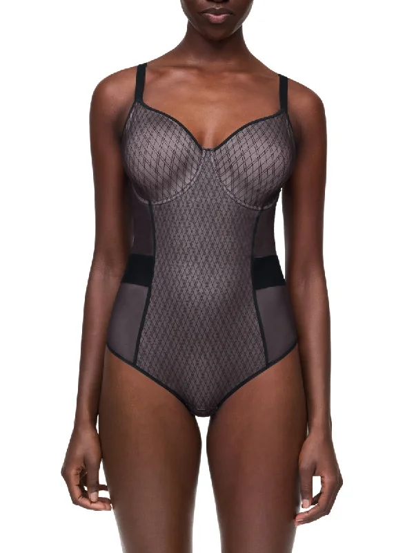 Mesh Bodysuits for a Bold and Edgy Fashion StatementSmooth Lines Bodysuit - Black/Beige