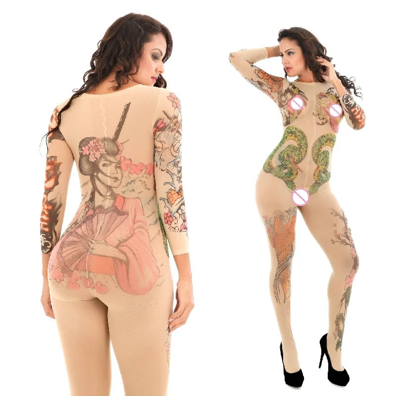 Maternity Bodysuits for Expecting Mothers' ComfortBodystocking Bodysuits Underwear Tattoo Teddy Plus size