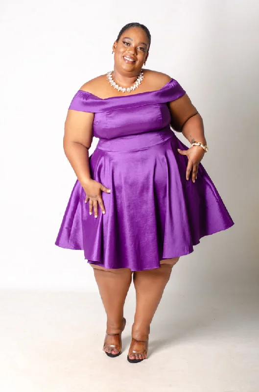 Plus size halter - neck beach dress for a breezy vacationWrapped Up Dress - Purple