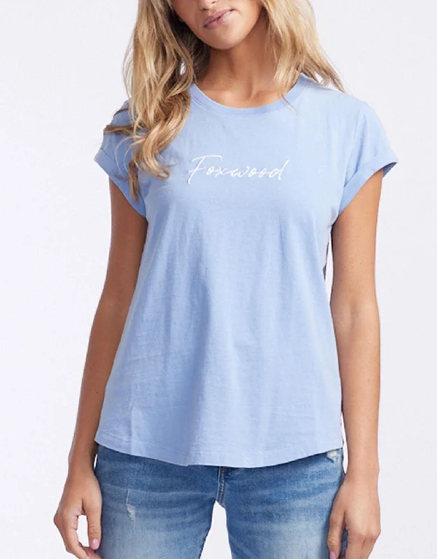 Plus size one - shoulder formal dress for a unique lookSignature Tee - Light Blue