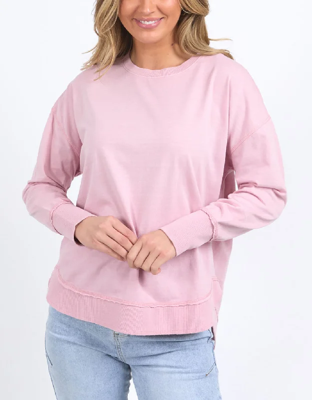 Plus size high - low hem dress for a modern and stylish touchFarrah Long Sleeve - Blossom Pink