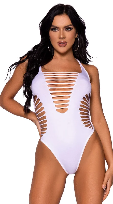 Ruffled Bodysuits with a Playful and Feminine TouchSeamless Shredded Bodysuit