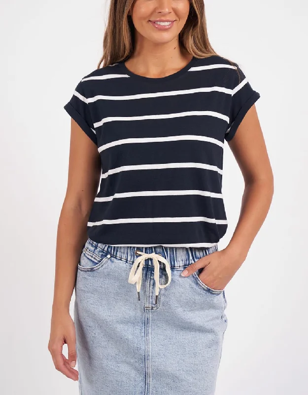 Plus size high - low hem dress for a modern and stylish touchManly Stripe Tee - Navy/White Stripe