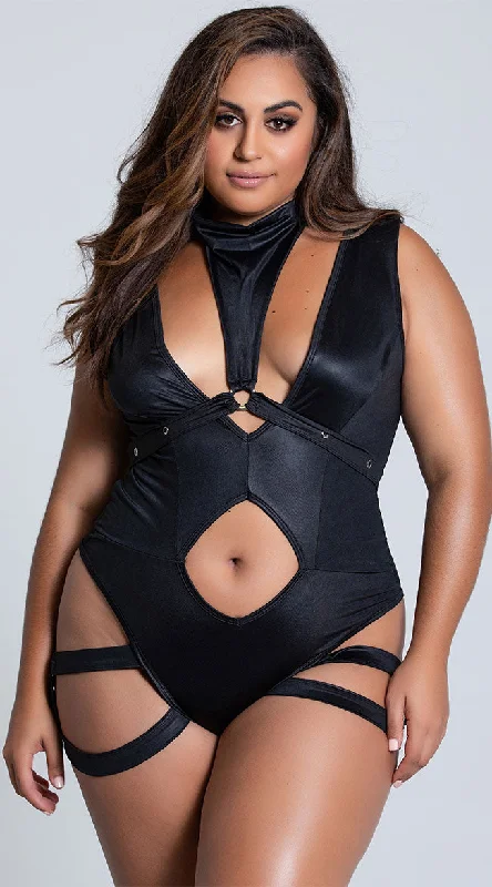 Convertible Straps Bodysuits for Multiple Styling OptionsPlus Size Harnessed Hottie Bodysuit