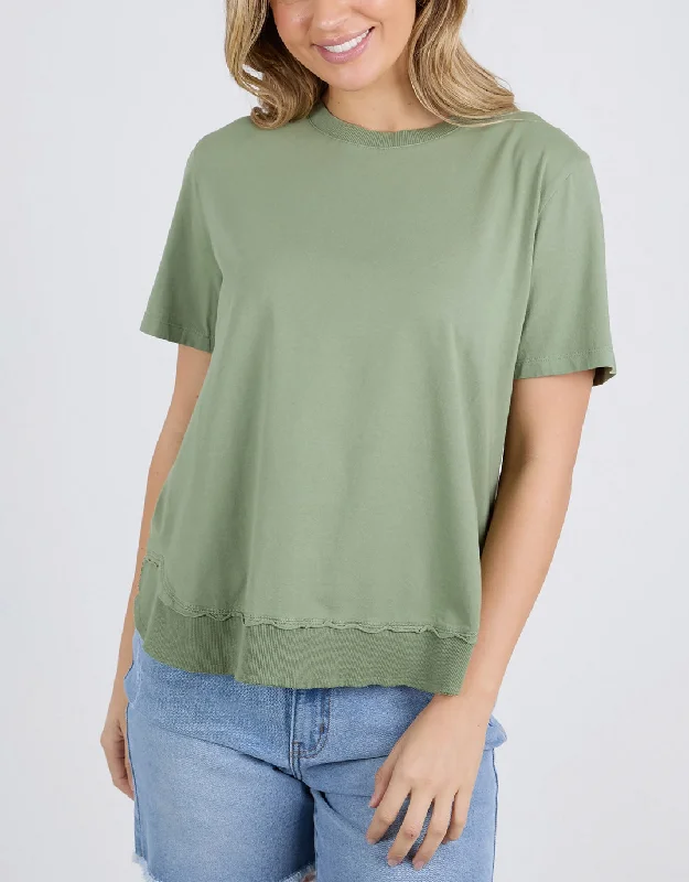 Plus size one - shoulder formal dress for a unique lookFarrah Short Sleeve Tee - Fern