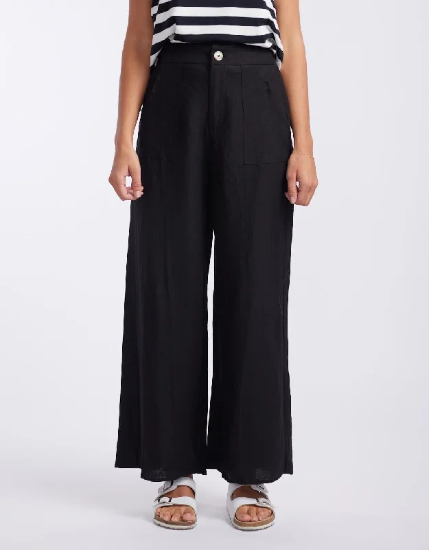 Plus size tiered ruffle dress for a feminine and playful vibeJude Wide Leg Linen Pants - Black