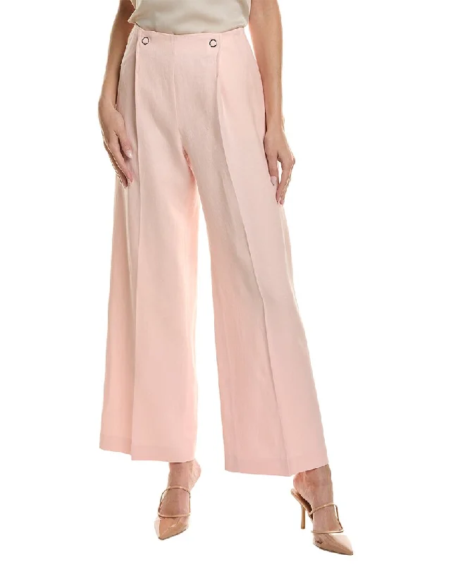 Hugo Boss womens  Tapito Linen-Blend Pant, 6P, Pink