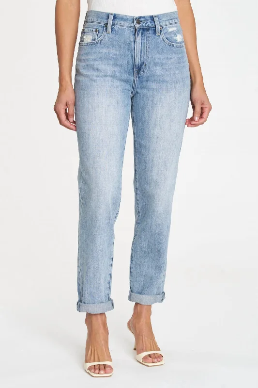 Presley High Rise Relaxed Roller Jean In Fusion