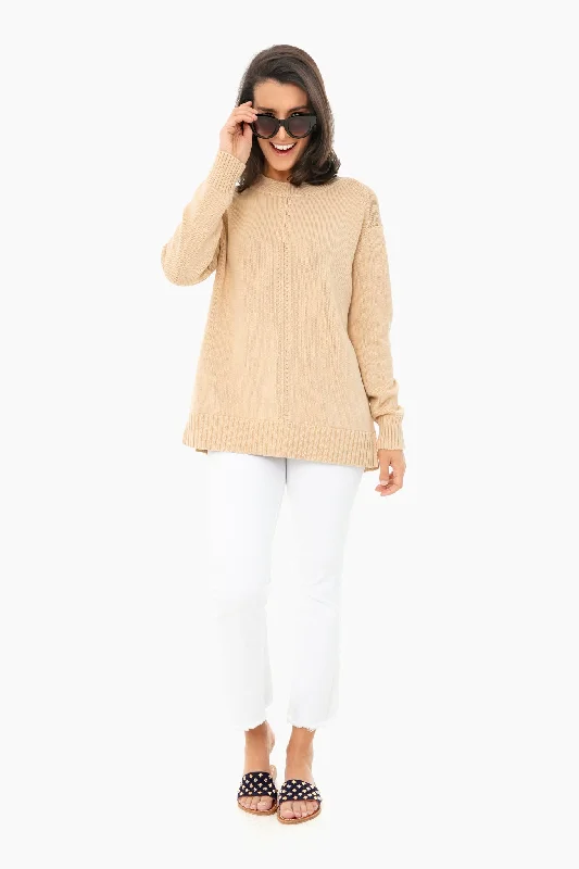 Lightweight Women Sweater for Spring and FallBeige Brant Point Sweater