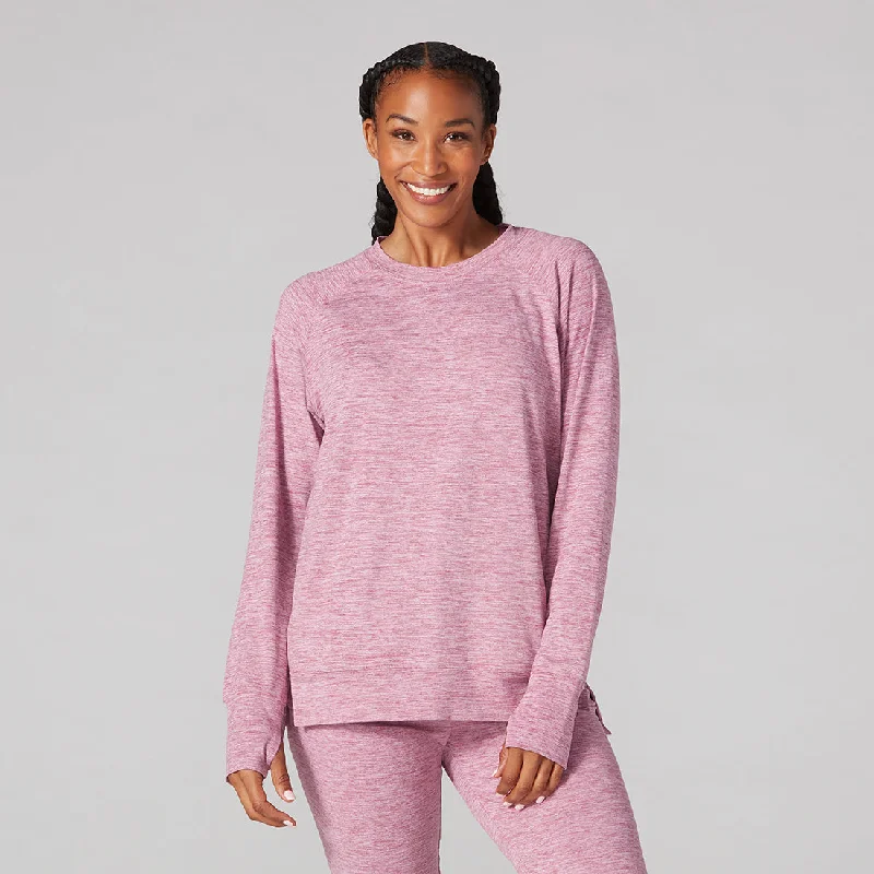 Button - Down Women Sweater for a Versatile LookBrushed Tec Knit Sweatshirt *