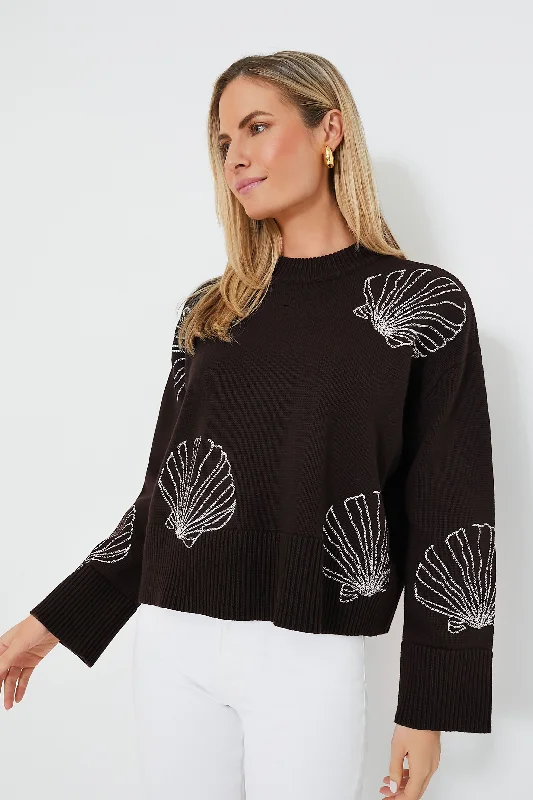 Turtleneck Women Sweater for a Classic and Elegant StyleChocolate Seashells Camille Sweater