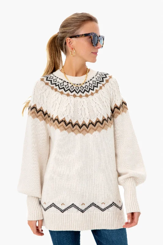 Oversized Women Sweater for a Cozy and Fashionable LookDove Fair Isle Wren Sweater