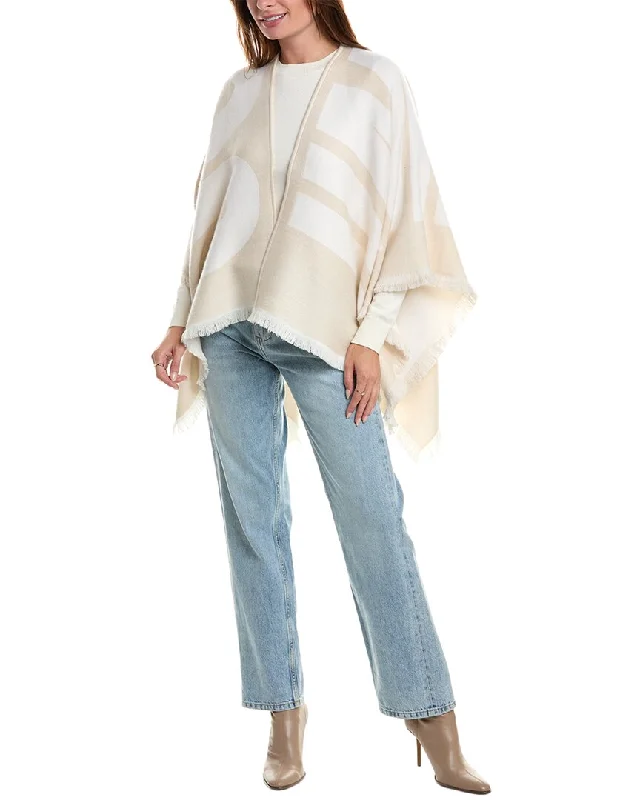 Long - Sleeve Women Sweater with Ribbed CuffsJimmy Choo Wool Poncho