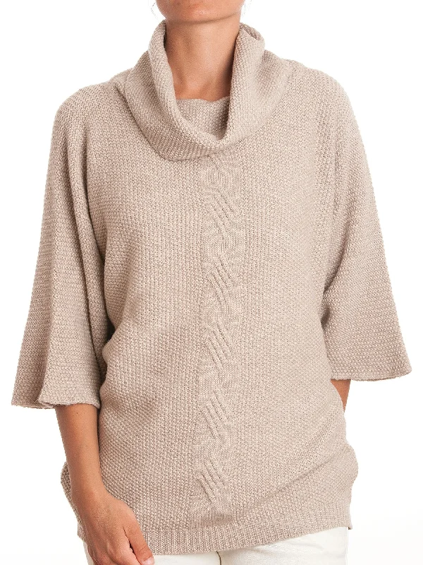 Hand - Knitted Women Sweater with Artisanal CharmPlaited Shirt Cashmere Blend