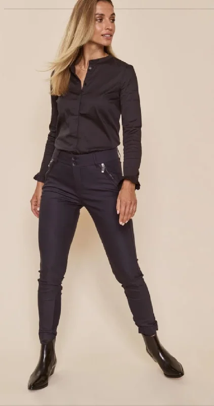 Cropped Women Sweater to Pair with High - Waisted BottomsMos Mosh Milton Deep Blue Jeans