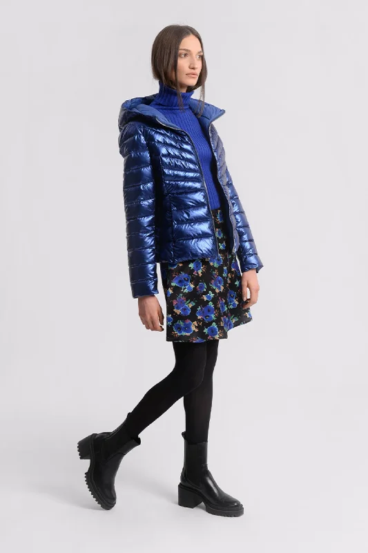 Cropped Women Sweater to Pair with High - Waisted BottomsMolly Bracken Electric Blue Jacket