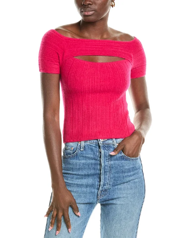 Color - Blocked Women Sweater for a Bold Fashion StatementNAADAM Cutout Off-The-Shoulder Cashmere Top