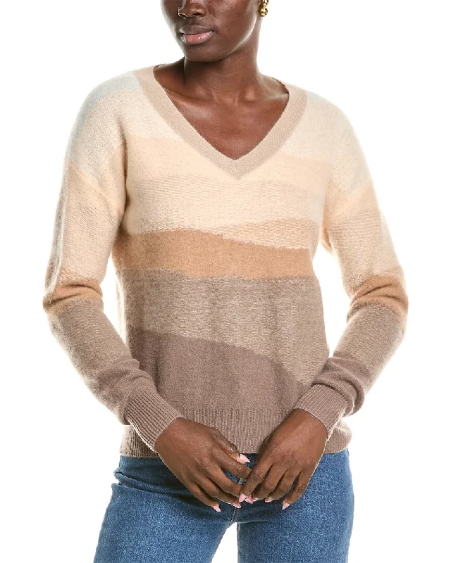 Button - Down Women Sweater for a Versatile LookNAADAM Desertscape V-Neck Cashmere Sweater