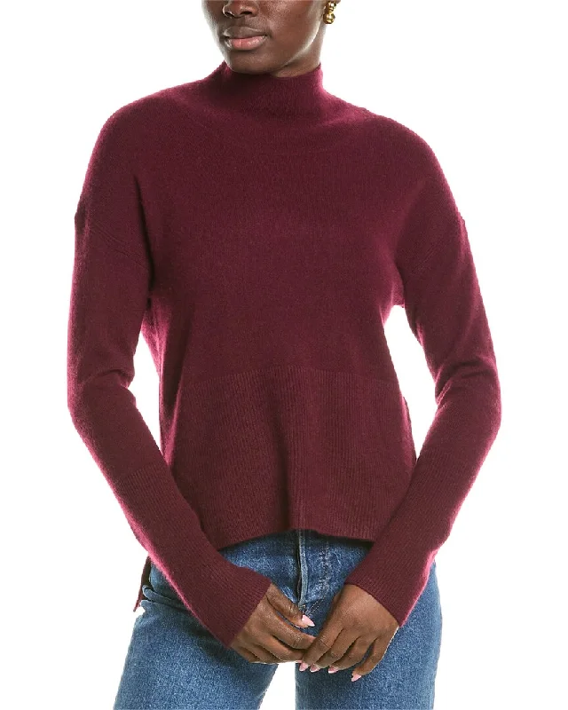 Open - Front Women Sweater for Easy LayeringNAADAM Drop Shoulder High-Low Turtleneck Cashmere Sweater