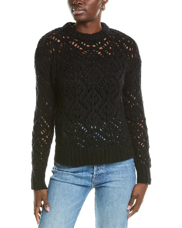 Sequin - Embellished Women Sweater for Special OccasionsNAADAM Luxe Open Stitch Crewneck Wool & Cashmere-Blend Sweater