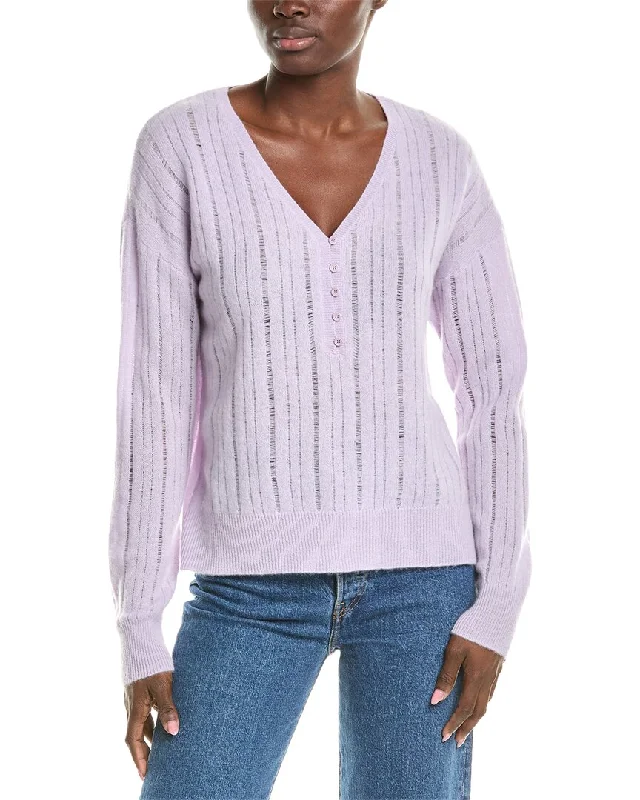 Oversized Women Sweater for a Cozy and Fashionable LookNAADAM Open Stitch Cashmere Henley