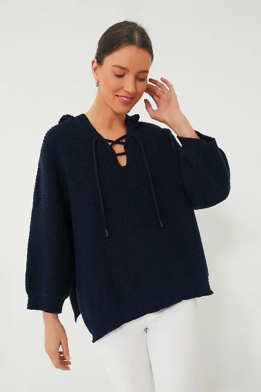 Color - Blocked Women Sweater for a Bold Fashion StatementNavy Knit Declan Pullover