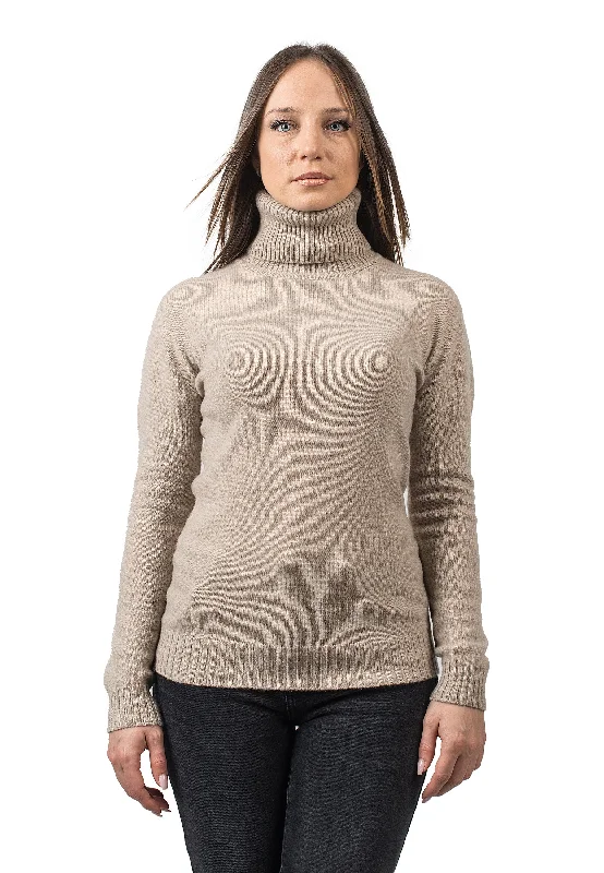 Organic Cotton Women Sweater for an Eco - Friendly ChoiceTurtleneck 100% regenerated cashmere