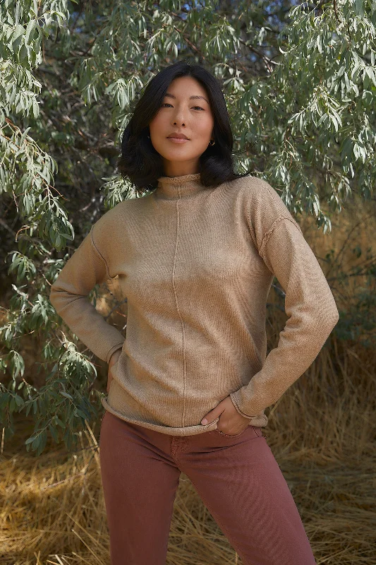 Striped Women Sweater with a Timeless PatternThe Halle Sweater in Mocha