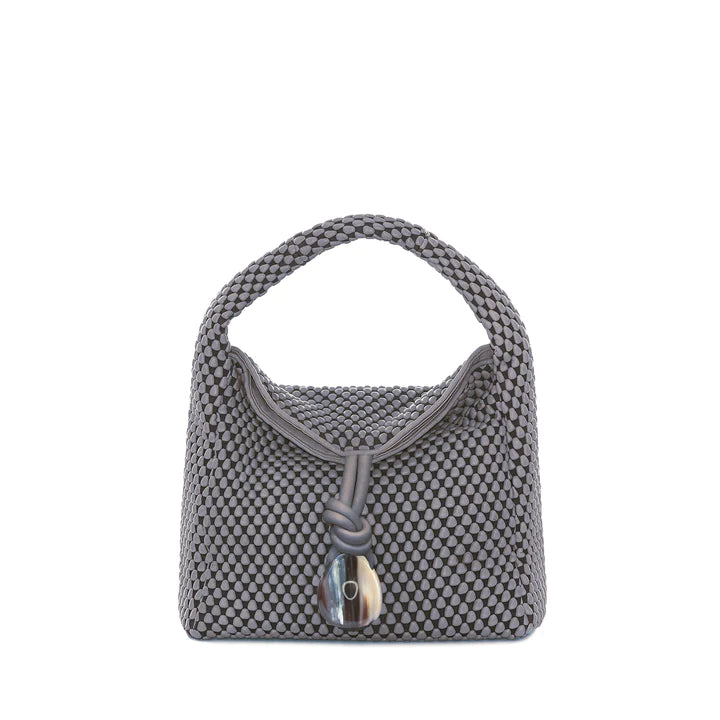 Hand - Knitted Women Sweater with Artisanal CharmTissa Fontaneda Uptown Sack Shoulder Steel Grey Bag