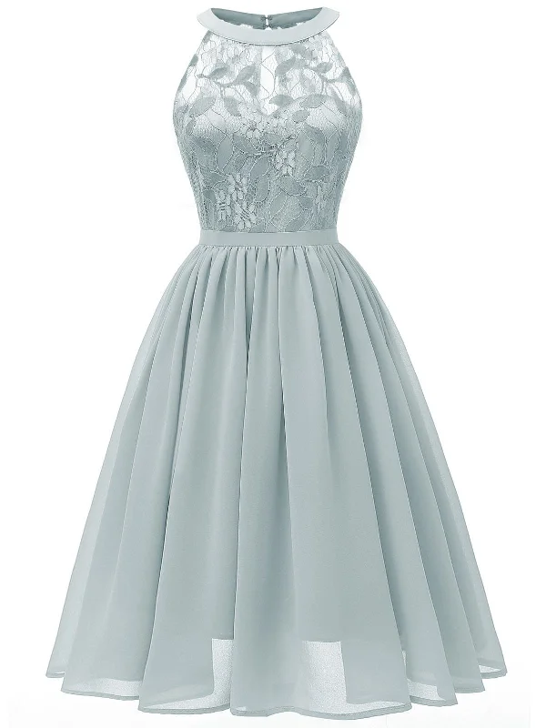 Pleated Women Dress with a Timeless and Elegant Texture1950s Floral Lace Swing Dress