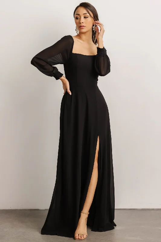 Empire Waist Women Dress to Accentuate the Bust and Conceal the WaistGiselle Maxi Dress | Black