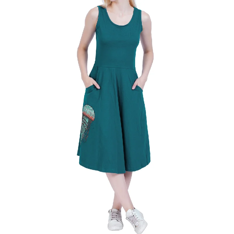 Shift Women Dress with a Simple and Classic Design for Everyday WearJellyfish Sleeveless Fit & Flare Dress