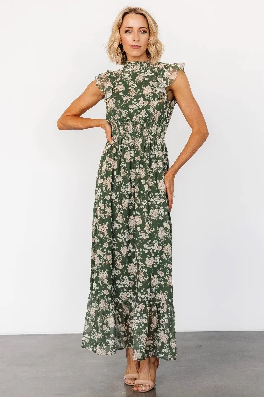 Mini Women Dress with a Short Hem for a Young and Trendy StyleKearny Ruffle Maxi Dress | Olive Floral