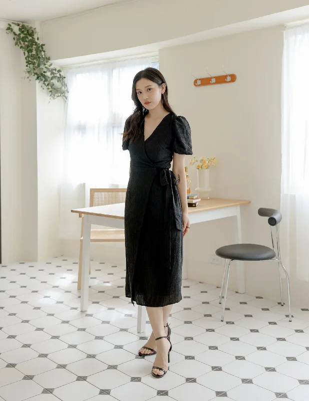 Off - the - Shoulder Women Dress for a Romantic and Feminine LookMaeve Wrap Dress in Black