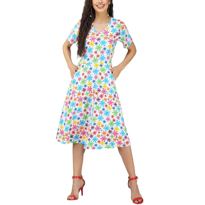 Strapless Women Dress with a Built - in Bra for Comfort and SupportPaint Splats Fit & Flare Dress [FINAL SALE]