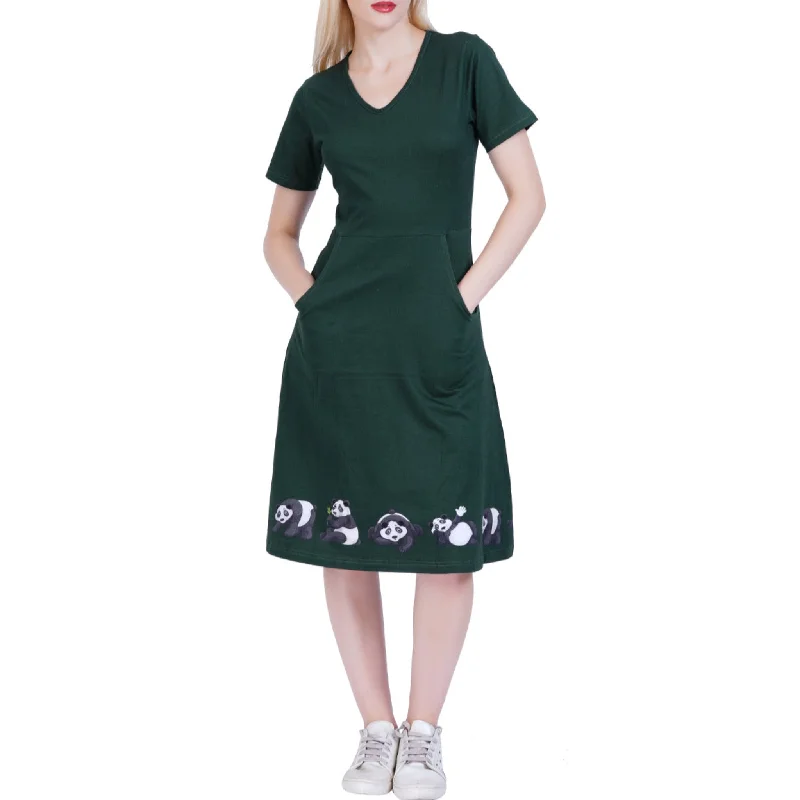 Lace - Embellished Women Dress for an Elegant and Sophisticated AppearancePandas A-Line Dress (With Waist Seam)