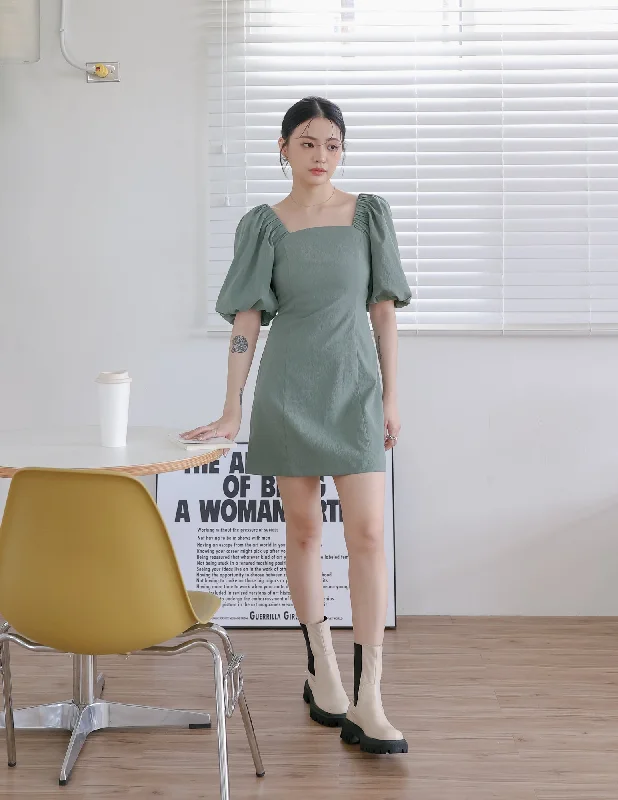 Ruffled Women Dress with Multiple Layers for a Playful and Girly StyleValeria Dress in Olive