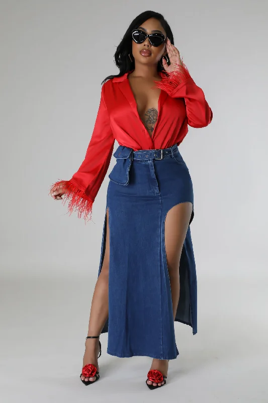 Studded Denim Top for a Glamorous and Bold StyleConcert Nights Skirt