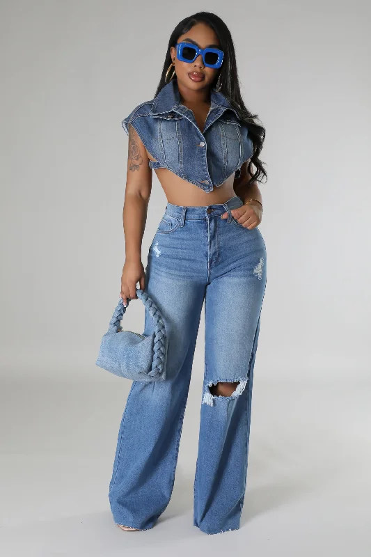 Denim Top with a Floral Print for a Feminine TouchCaira Babe Jeans