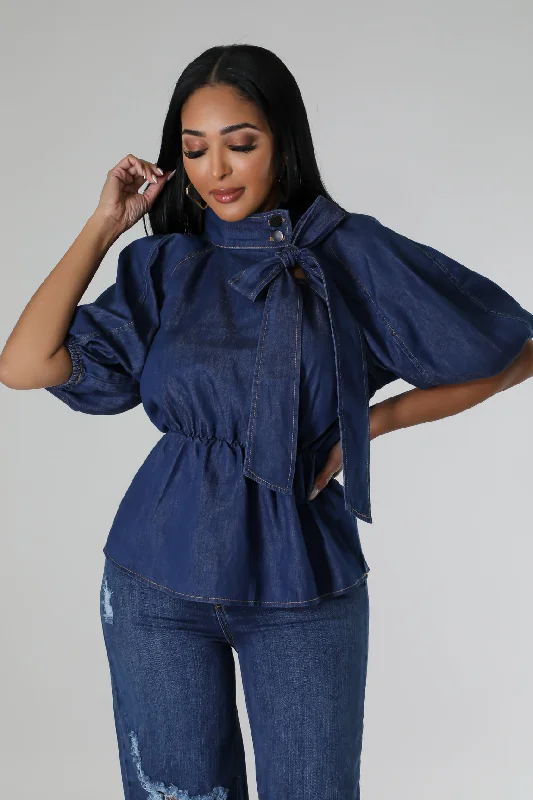 Plus - Size Denim Top for a Comfortable and Stylish FitAdelynn Top