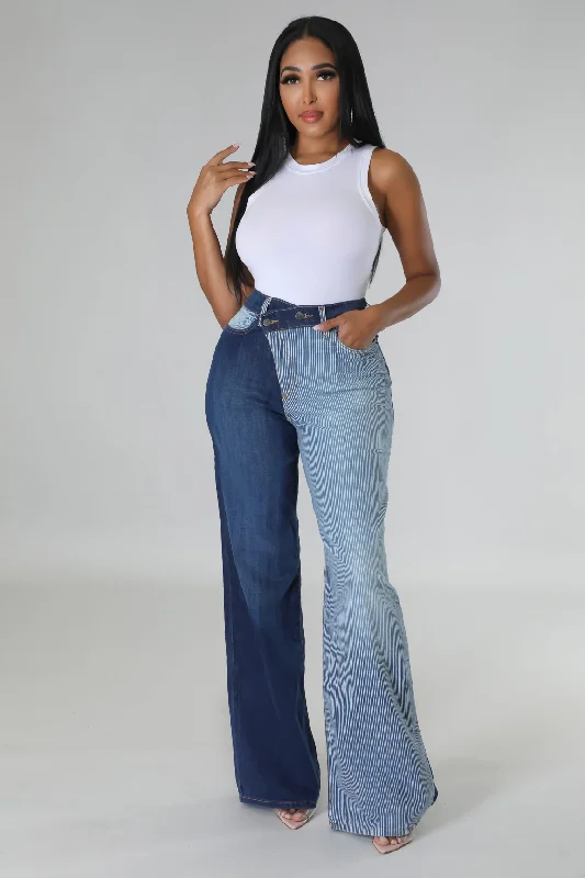 Denim Top with a Peplum Hem for a Flirty and Feminine LookForever Unique Pants