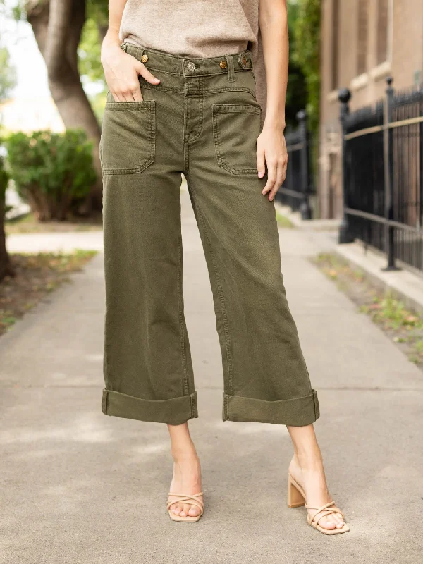 Fringed Denim Top with a Bohemian FlairFree People Army Palmer Cuff Jean