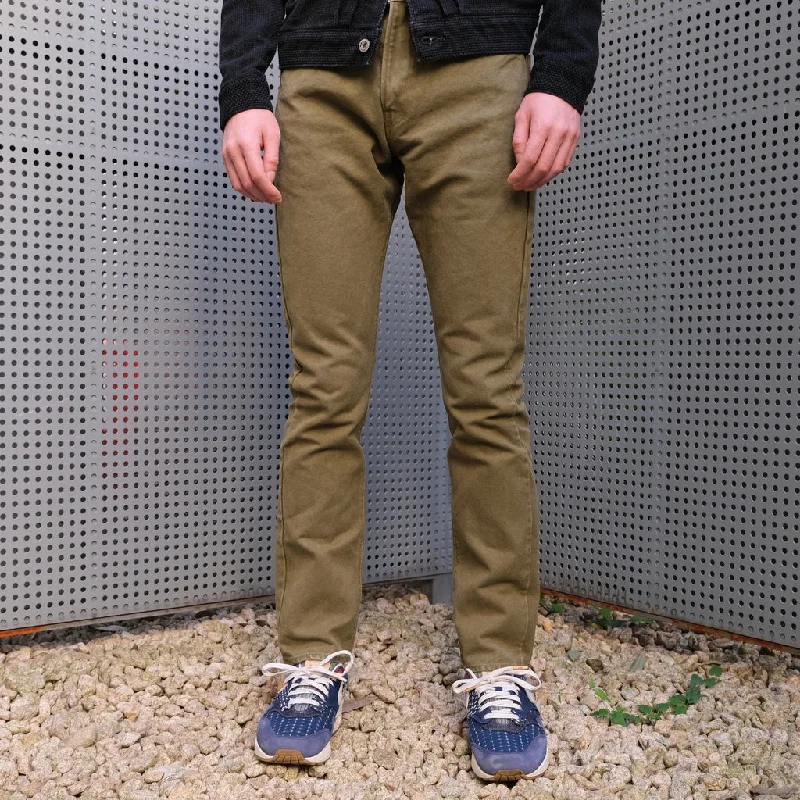 Denim Top for a Music Festival with a Rock - n - Roll VibeFullcount Paraffin Canvas Pants (Olive)