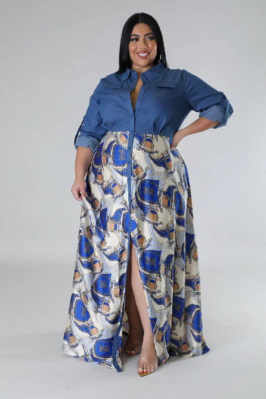 Denim Top with a Belted Waist for a Defined SilhouetteJeanene Dress