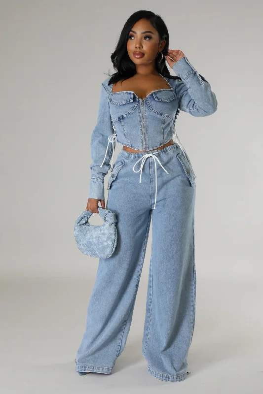 Ripped Denim Top for a Rebellious Fashion StatementLily Boo Pant Set