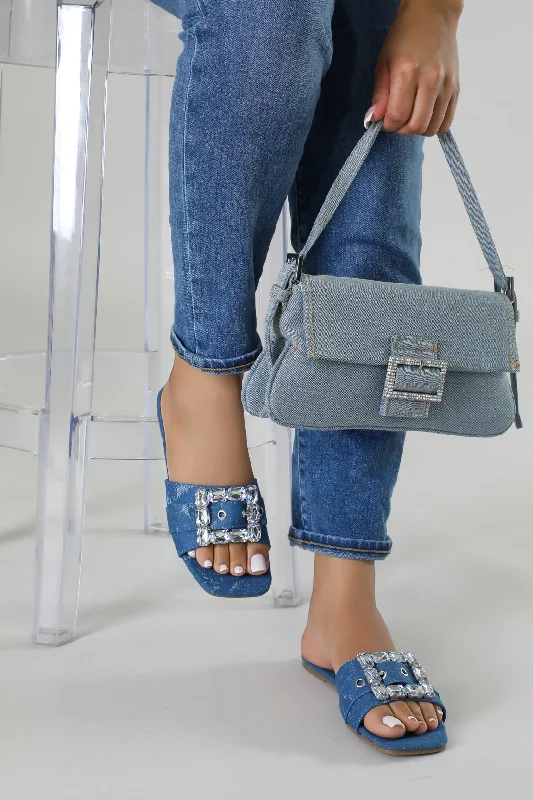 Denim Top with a Peplum Hem for a Flirty and Feminine LookRivera Sun Flats