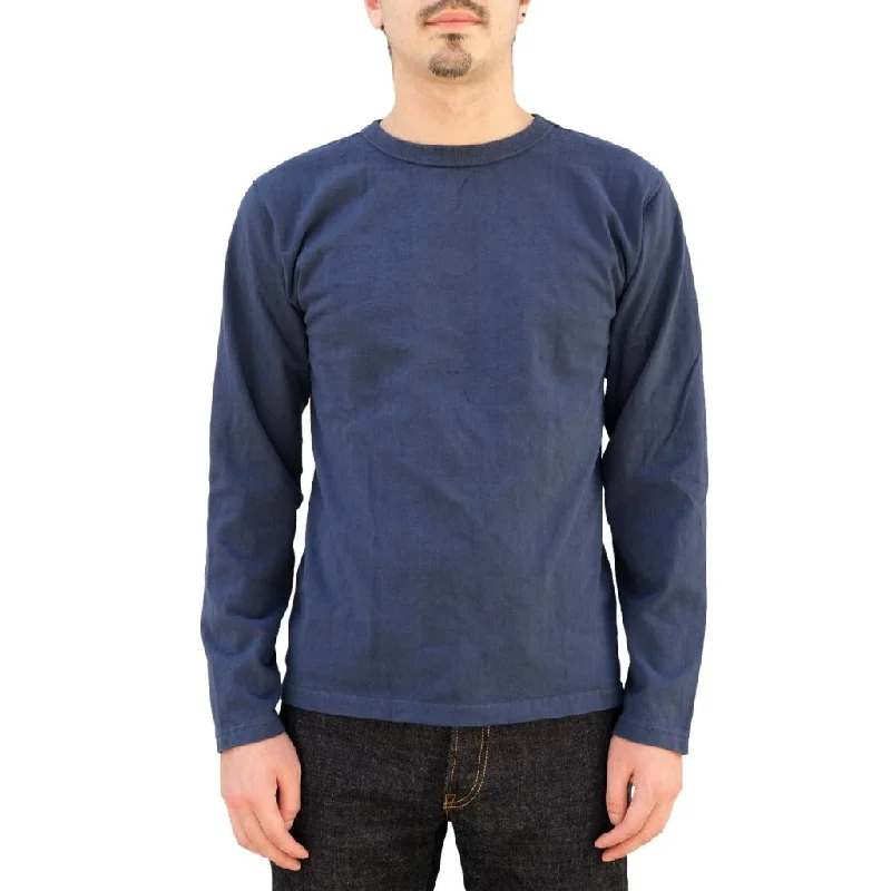 Denim Top for a Beachside Picnic with a Laid - Back StyleStudio D'Artisan 8088 L/S Loopwheel Tee (Navy)