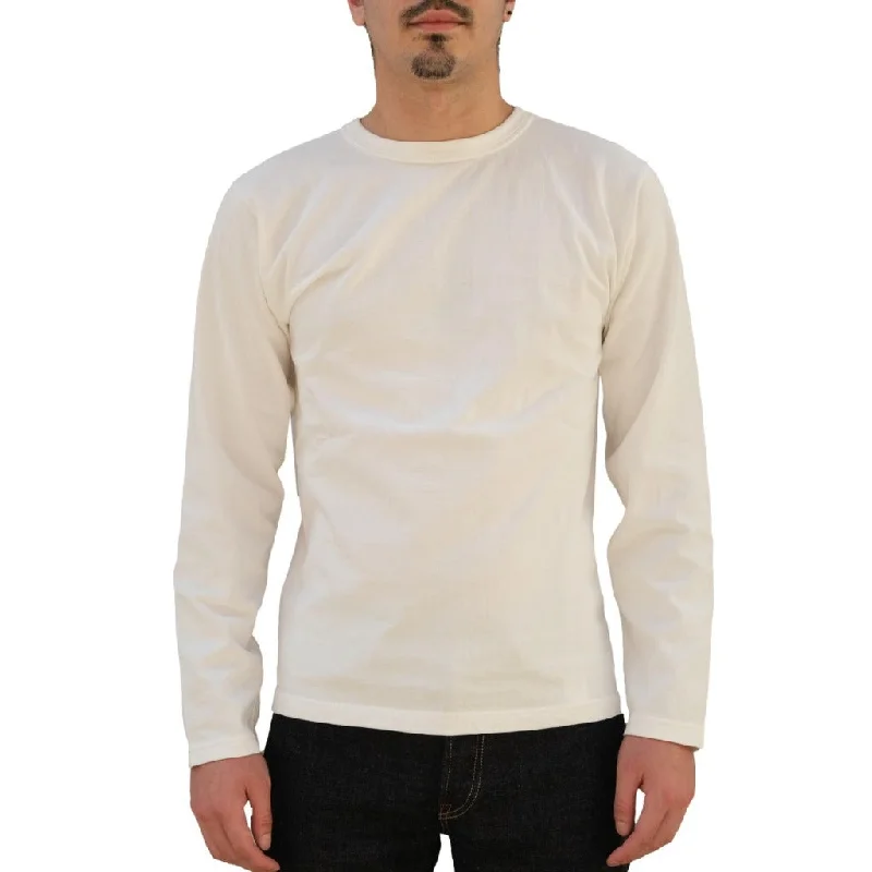 Embroidered Denim Top with Intricate PatternsStudio D'Artisan 8088 L/S Loopwheel Tee (White)