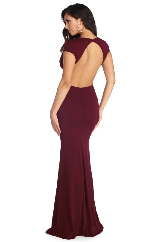 Ruffled Women Dress with Multiple Layers for a Playful and Girly StyleAubrie Formal Open Back Dress