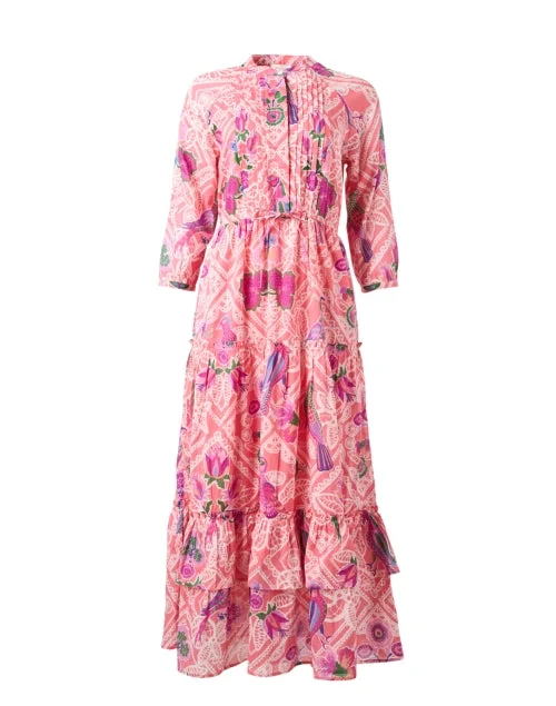 Lace - Embellished Women Dress for an Elegant and Sophisticated AppearanceBazaar Pink Print Cotton Dress